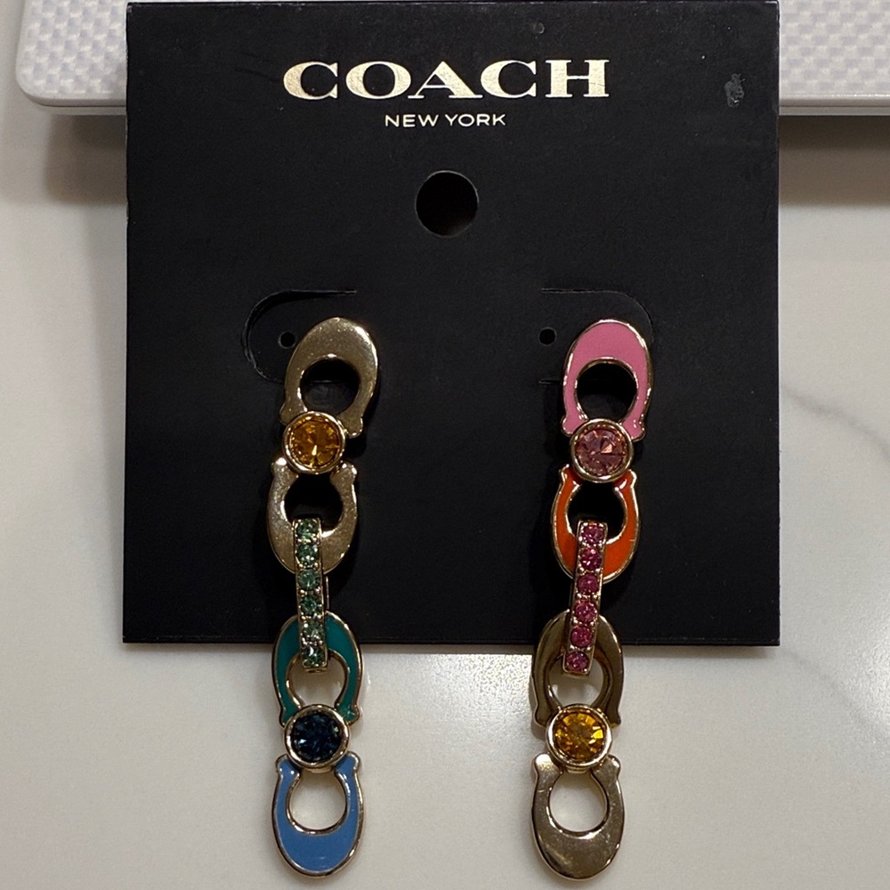Coach Multicolor Chain Link Earrings